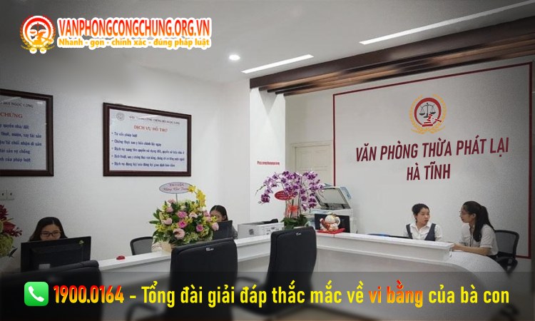 Số điện thoại của Văn phòng thừa phát lại Hà Tĩnh