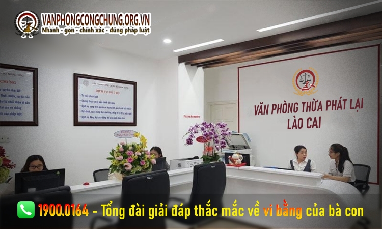 Số điện thoại của Văn phòng thừa phát lại Lào Cai